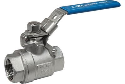 2-piece Ball Valve coupling/coupling - Normal, L-handle, acid-resistant, 1 1/4", 1 1/4"