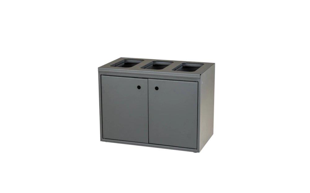 3-piece - 610mm, 350mm, 450mm, 3 x 40L, steel, grey