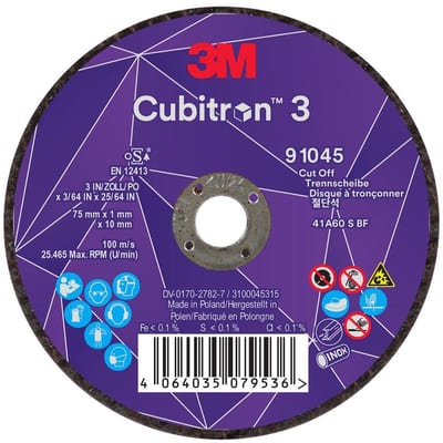 3M Cubitron III plan - 10mm, steel, stainless steel