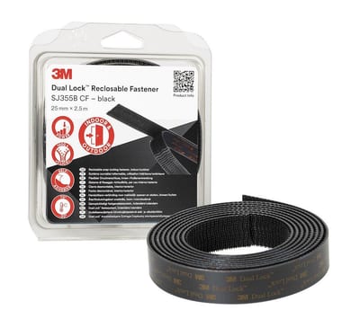 3M Dual Lock™ SJ355B CF Velcro tape black - 25mm, 2.5M
