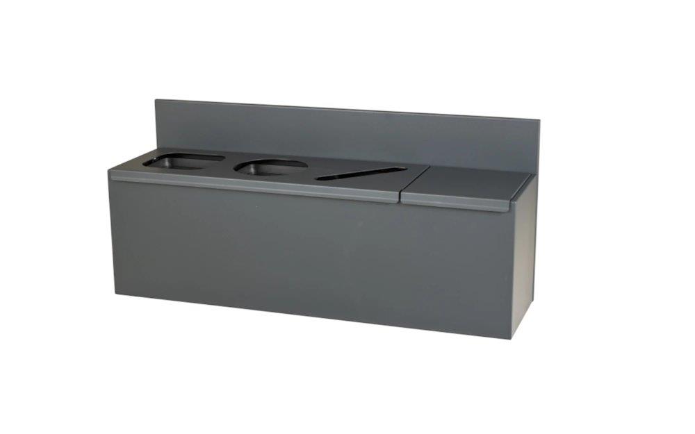 4-piece - 1105mm, 315mm, 495mm, 4 x 15L, steel, grey