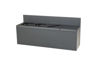 4-piece - 1105mm, 315mm, 495mm, 4 x 15L, steel, grey