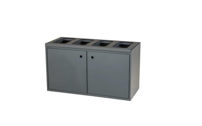 4-piece - 800mm, 350mm, 450mm, 4 x 40L, steel, grey