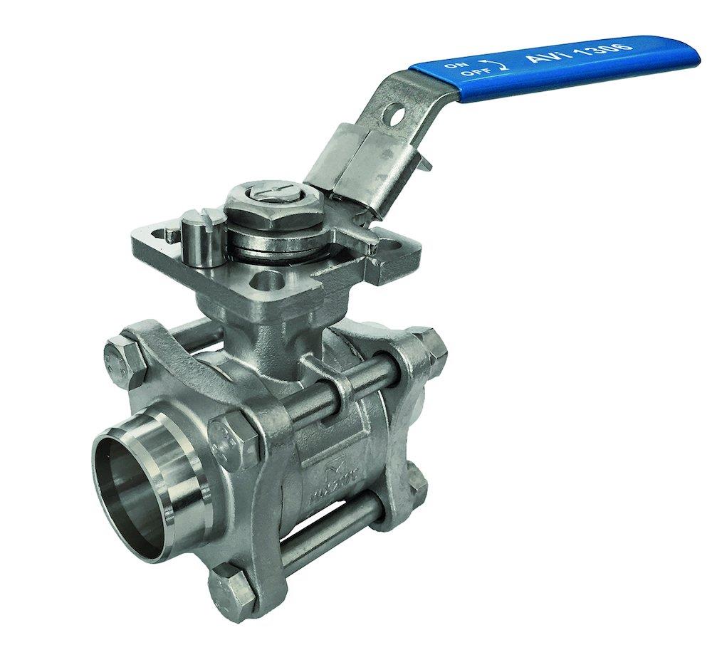 a-collection AVI 1306 Ball Valve 3-Part 1.4408/316/PTFE welded/welded - 2 1/2", 63bar