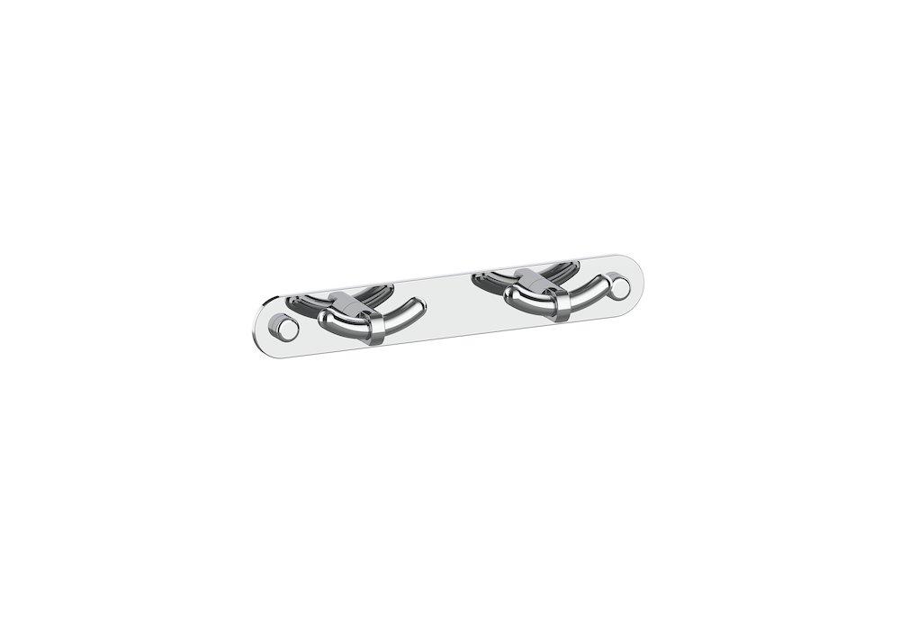 a-collection Azur Robe Hook Rail - 2PCS, brass, 1PCS, Polished, Chrome-plated