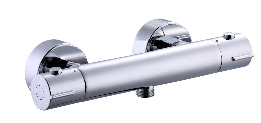 a-collection Azur Thermostat Faucet - 2 Handles, Chrome-Plated, Downward 1/2" Outlet