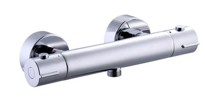 a-collection Azur Thermostat Faucet - 2 Handles, Chrome-Plated, Downward 1/2" Outlet