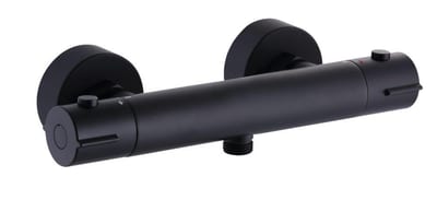 a-collection Azur Thermostatic Shower Faucet - 2 Handles, Matte Black, Downward Outlet