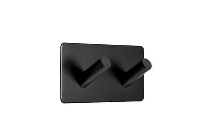 a-collection Basic Robe Hook Rail - 2PCS, Stainless steel, 1PCS, black