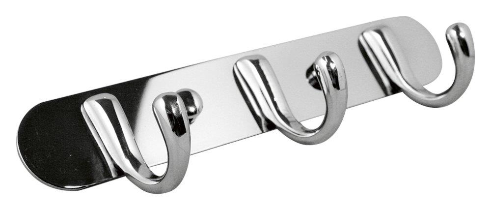 a-collection Basic Robe Hook Rail - 3PCS, Stainless steel, 1PCS, Polished, Chrome-plated 7350041491682