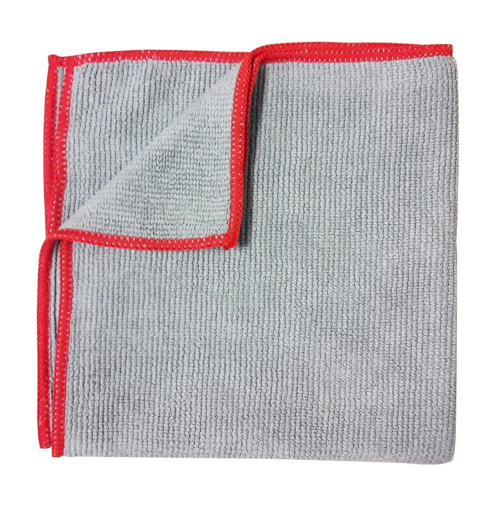 a-collection Microfiber Cloth 32 x 32 cm, pack of 5 pcs grey/red