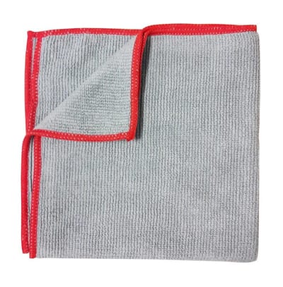 a-collection Microfiber Cloth 32 x 32 cm, pack of 5 pcs grey/red