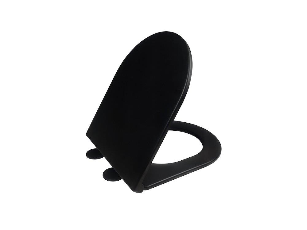 a-collection Omea toilet seat with lid, matte black, soft-close, quick-release