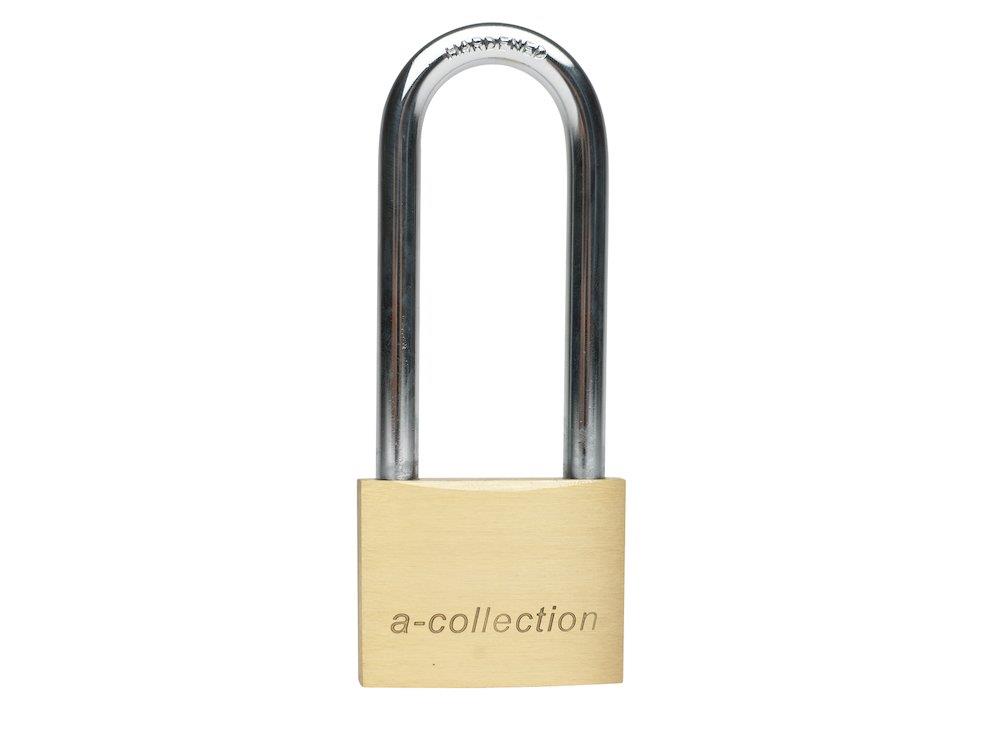 a-collection Padlock with Long Shackle and 2 Keys 50 mm / 8 mm / 70 mm