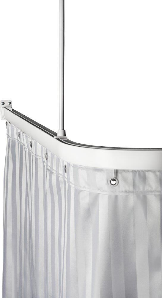 a-collection Stable Curtain rod with ceiling support - 900mm, 900mm, white