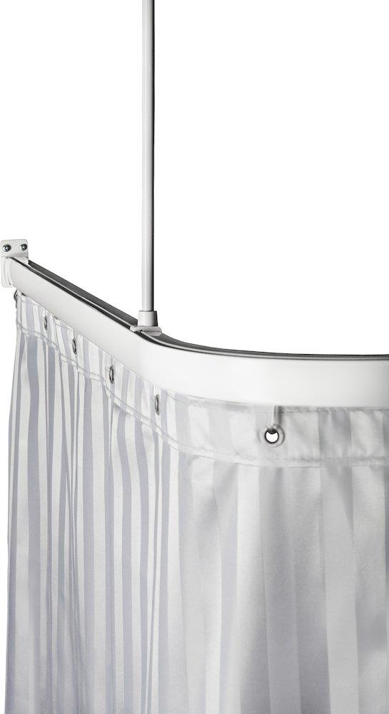 a-collection Stable Curtain Rod with ceiling support - Chrome 7340088950051