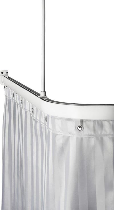 a-collection Stable Curtain Rod with ceiling support - Chrome 7340088950051