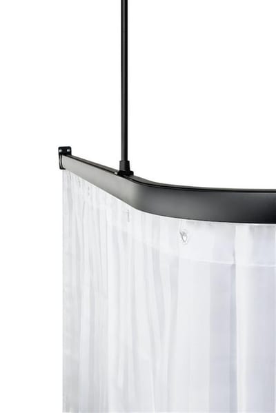 a-collection Stable Shower Curtain Rod with Ceiling Support - Matte Black