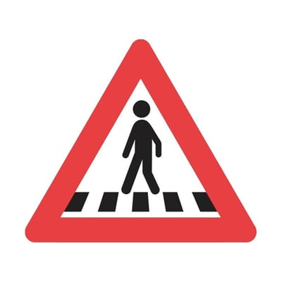A17 Warning Sign Pedestrian Area A17 - 70cm, 70cm