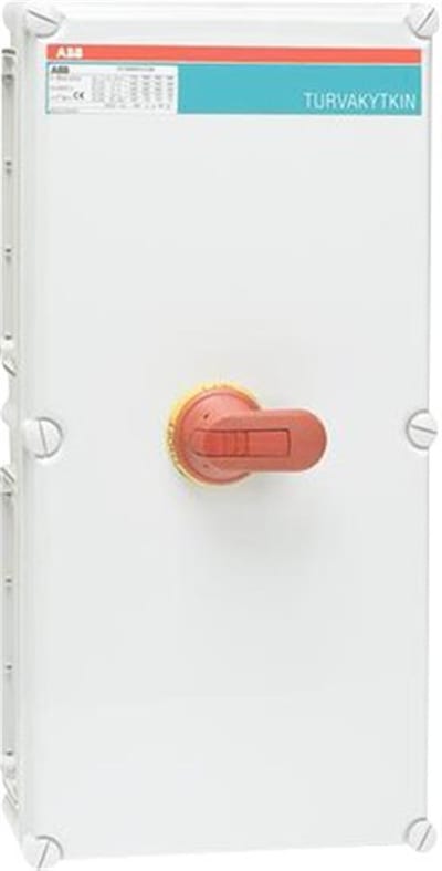 ABB OT160EVFCC3A Safety Switch plastic enclosure - 160A, 3P, red - yellow