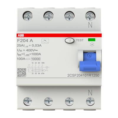 ABB F204 A-25/0.3 RCCB 4P 25A 300MA Type A