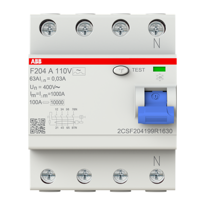ABB F204 A-63/0.03 RCCB 4P 63A 30MA Type A