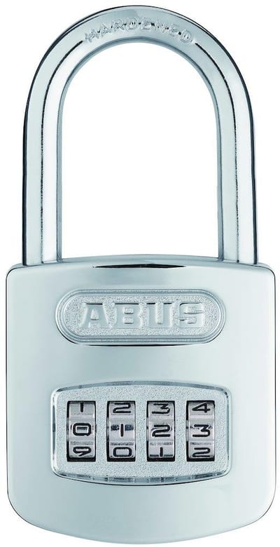 Abus 160/50 Code Padlock with high shackle in hardened steel - 50mm, 7.5mm, 47mm, 29mm