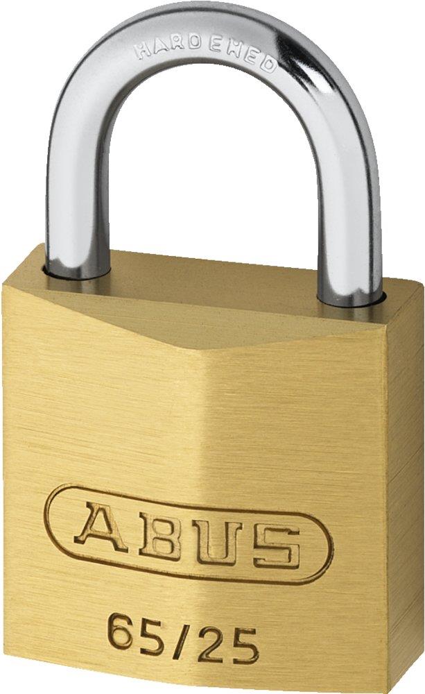 Abus 65 Padlock with polished chrome hardened steel shackle - 25mm, 4mm, 13mm, 13mm