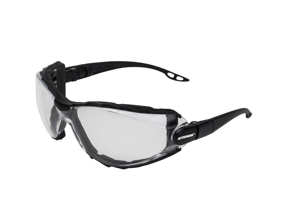 Activewear Carbon 4050 Safety Glasses - One Size, Clear Lens, Scratch-Resistant / Anti-Fog