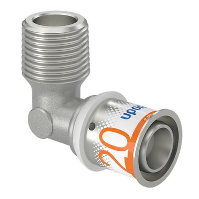 Uponor S-Press PLUS Press Angle - 20mm, 1/2", Nipple, 90°, coupling