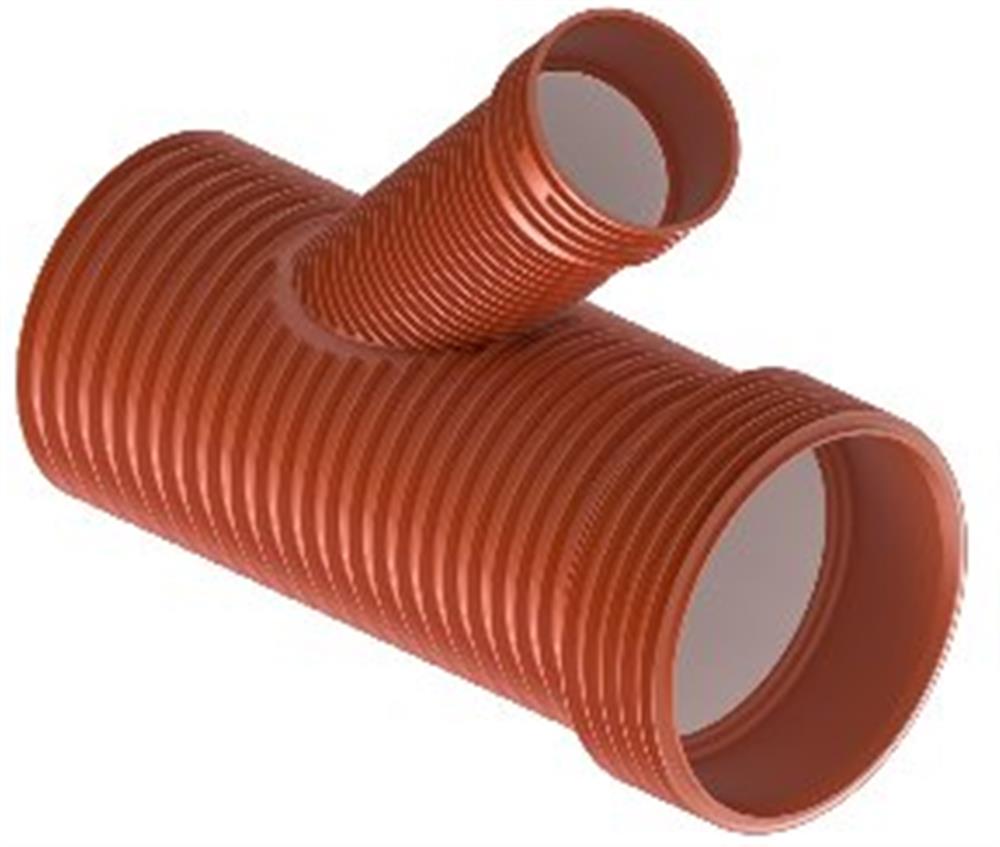 Uponor Ultra Rib 2 Branch pipe with seal ring PP - 450mm, 250mm, 45°