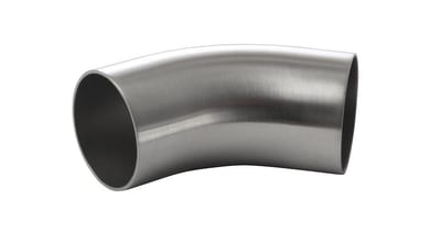 Hygienic Weld Bend 45°, Ø63.5 × 1.6 mm, R95, Long leg, 316L Satin