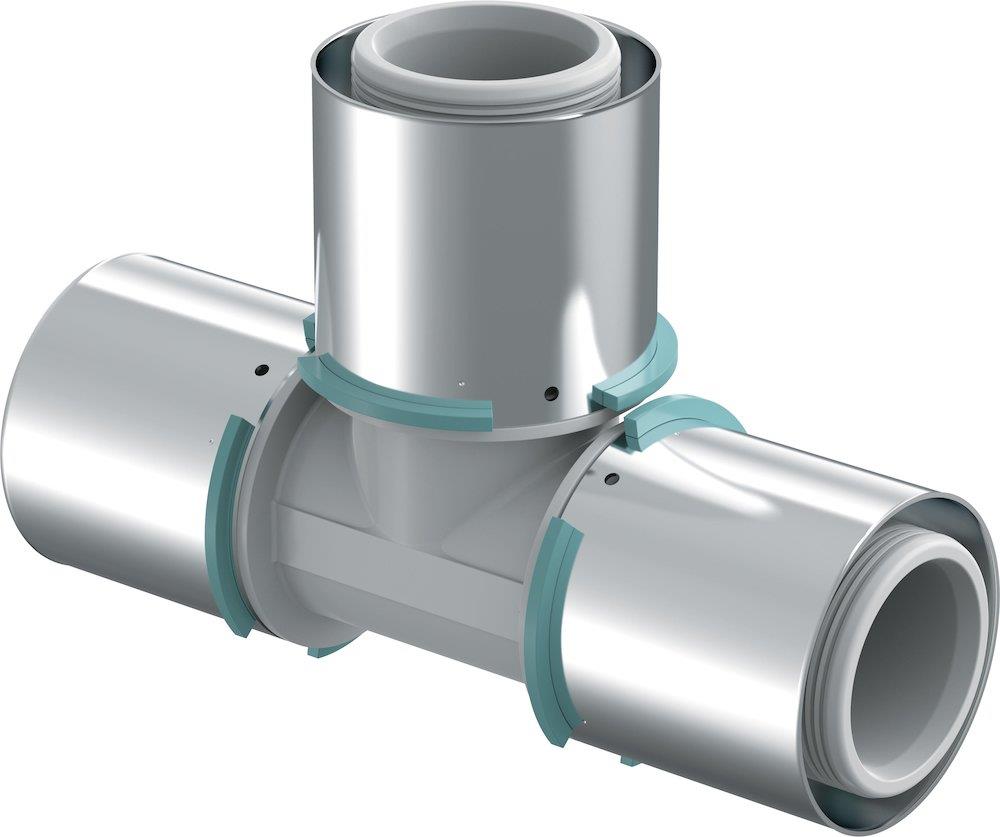 Uponor Unipipe Press Tee S-Press PLUS - 63mm, 63mm, 63mm
