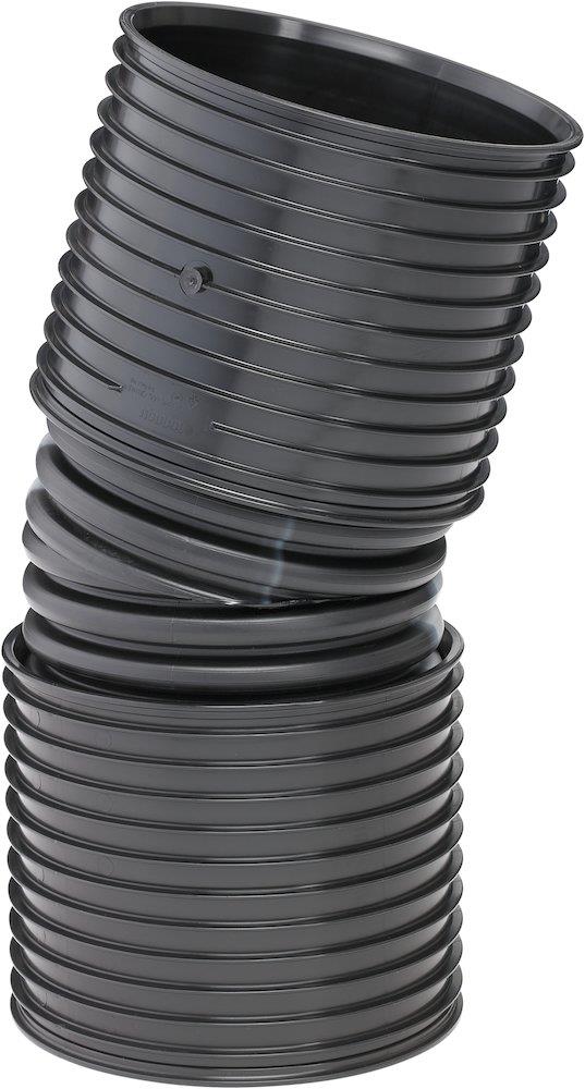 Uponor IQ Bend with 2 sockets and seals PP black - 338mm, 15gr