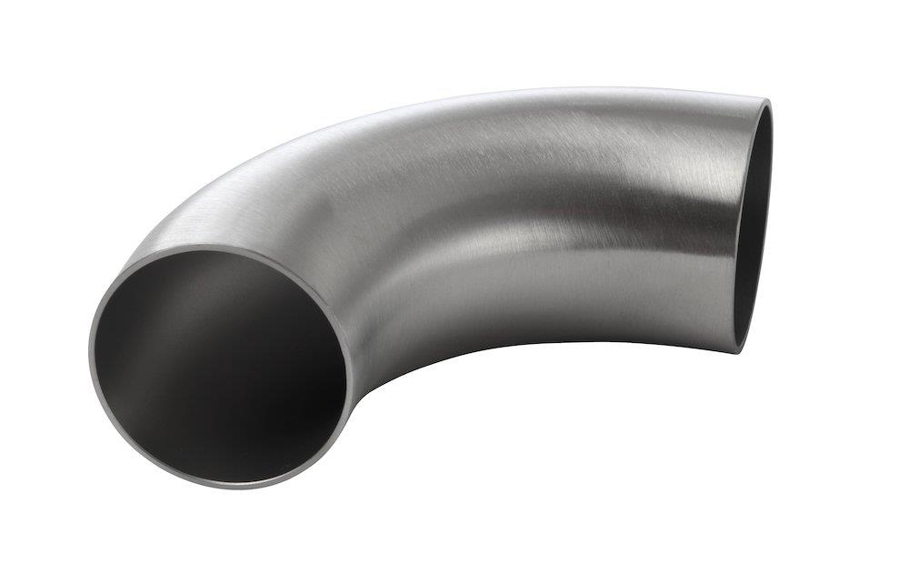 Hygienic Weld Bend 90°, Ø38.1 × 1.6 mm, R57.2, Long leg, 316L Satin