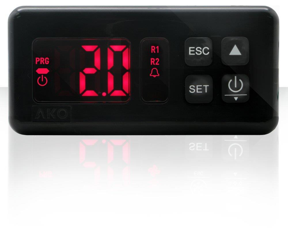 AKO Hygrostat Control panel-mounted 2-Step - 230V, 2, 1, NTC/PTC/PT100/Thermocouple J or K/4-20 mA, AKO-D14729