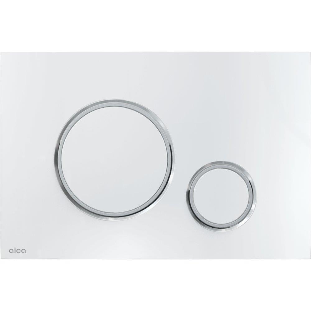 ALCAPLAST M771 Dual-Flush Actuator Plate, White and Chrome
