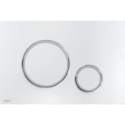 ALCAPLAST M771 Dual-Flush Actuator Plate, White and Chrome