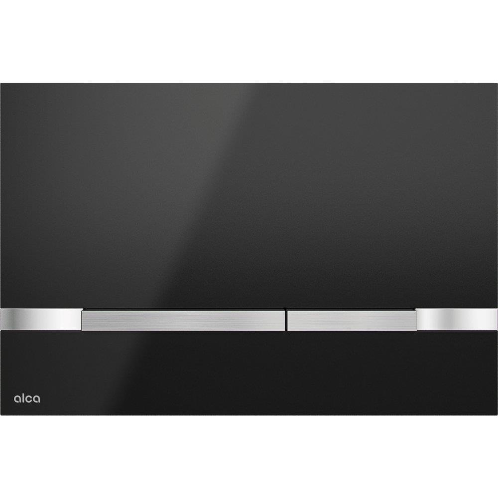 ALCAPLAST Stripe-GL 1204 Dual-Flush Operating Plate Chrome / Black Front Mechanical