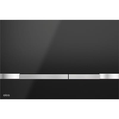 ALCAPLAST Stripe-GL 1204 Dual-Flush Operating Plate Chrome / Black Front Mechanical