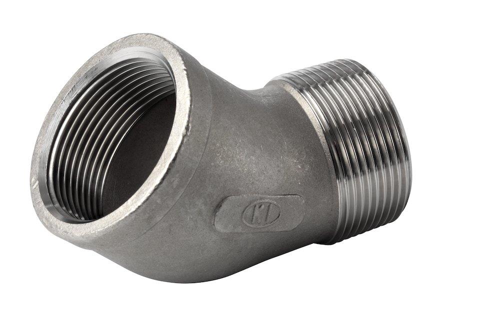 Angle acid-resistant coupling/nipple - 1/4", 1/4", 45°