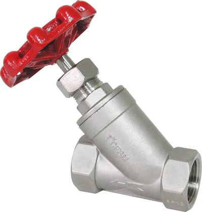 Angle Seat Valve Y-pattern coupling/coupling 316/316/PTFE - 1", 1", 40bar