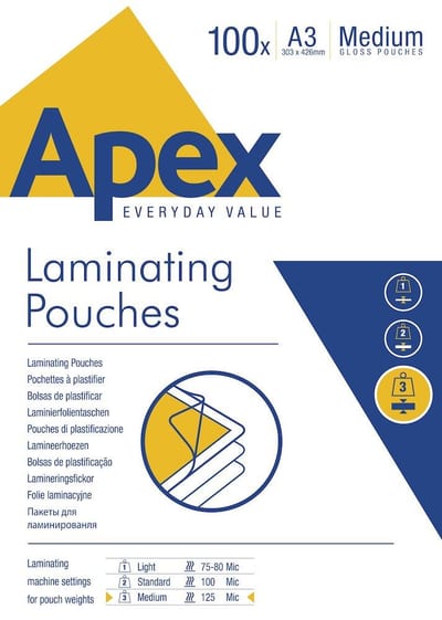 Apex Laminating Pouch A3 - 100PCS 10057565