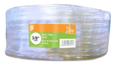 Aspen Drain Hose - Clear vinyl, 6mm, 30M