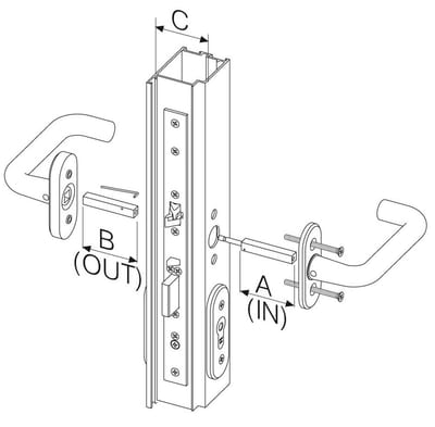 ASSA ABLOY Split Door Handle Spindle - 47mm, 50mm, 40mm, 54mm