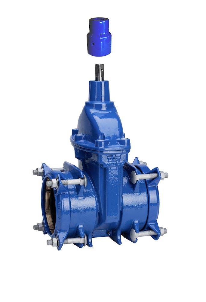 AVK Gate Valve with double O-ring seal and spindle adapter - 150, 180mm