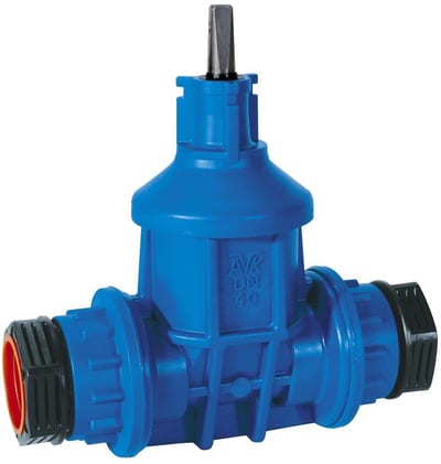 AVK POM Service Line Valve with pull-resistant PRK couplings - 40, 50mm, PE