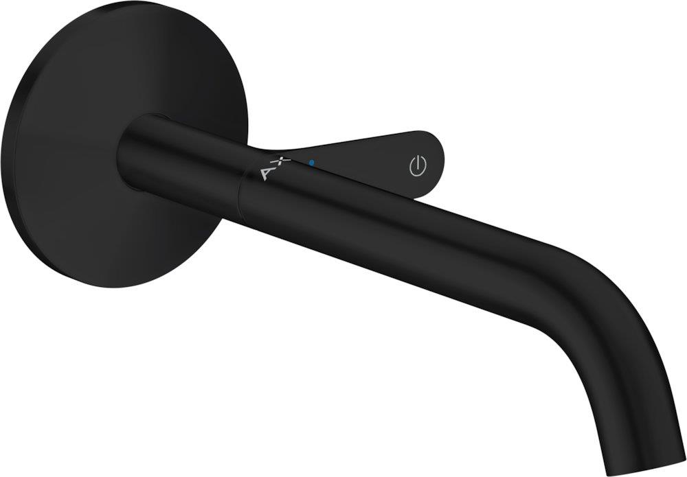 AXOR One single-lever washbasin faucet, 220 mm projection, fixed spout, matte black