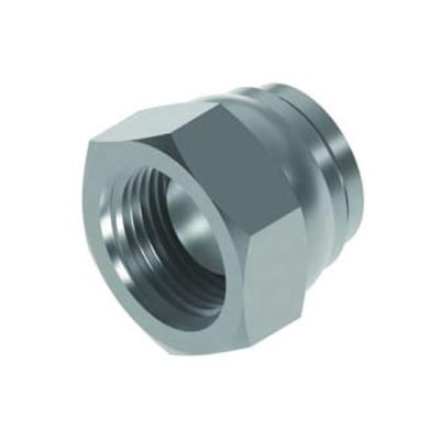 B&H End Socket coupling steel zinc/nickel BSPP - 1 1/4"