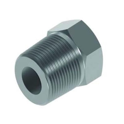 B&H Thread reduction steel zinc/nickel NPT/NPT nipple/socket - 3/8", 1/4"